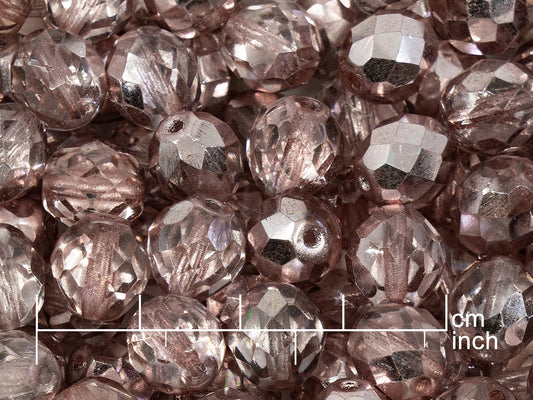 OUTLET 250g Fire Polished Round Faceted Beads, 10 mm, Crystal K2706 (151-19001-10x10-00030-K2706)