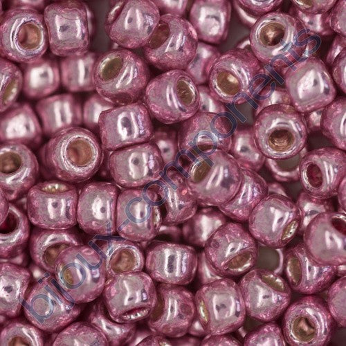 TOHO Round Seed Beads Rocailles, Permanent Finish Galvanized Pink Lilac (# Pf553), Glass, Japan