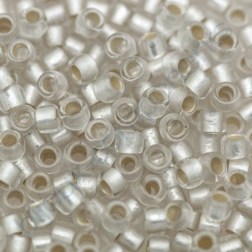 TOHO Round Seed Beads Rocailles, Silver Lined Frosted Crystal (# 21F), Glass, Japan