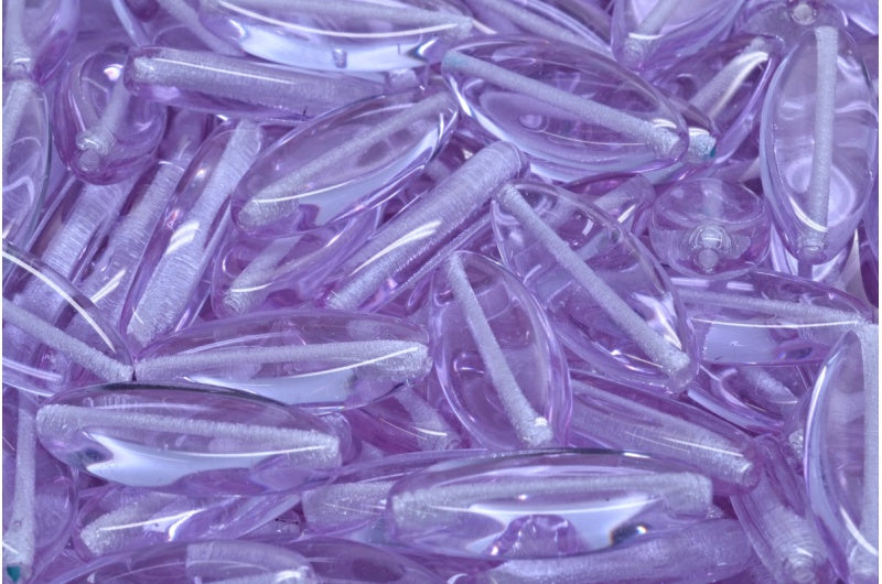 船珠，透明浅紫水晶 (20210)，玻璃，捷克共和国