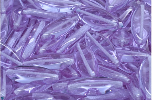 OUTLET 10 克船珠，透明浅紫水晶（20210），玻璃，捷克共和国