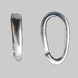 Pendant Snap on Bail without Loop, approx. 9.2x2 mm, Sterling Silver 925