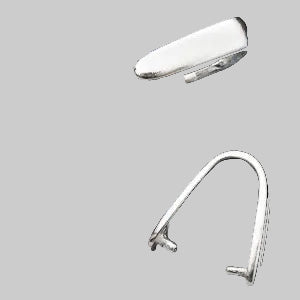 Pendant Snap on Bail without Loop, approx. 14.7x4 mm, Sterling Silver 925
