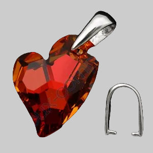 Pendant Snap on Bail without Loop, approx. 8.4x3.8 mm, Sterling Silver 925