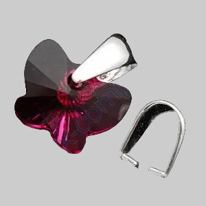 Pendant Snap on Bail without Loop, approx. 13.5x6 mm, Sterling Silver 925