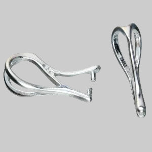 Pendant Pinch Bail with Loop, approx. 16x5 mm, Sterling Silver 925
