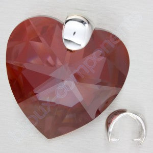 Pendant Snap on Bail without Loop, approx. 13x9 mm, Sterling Silver 925