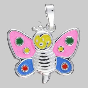 Pendant Cartoon Butterfly, approx. 17x19 mm, Sterling Silver 925
