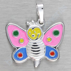 Pendant Cartoon Butterfly, approx. 17x19 mm, Sterling Silver 925