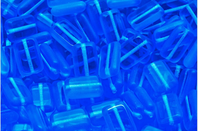 テーブルカット長方形ビーズ、コバルトマット（30050-84100）、ガラス、チェコ共和国