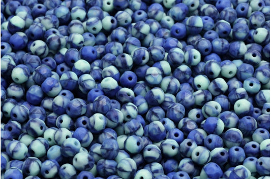 OUTLET 10 grams Faceted Round Fire Polished Beads, 4 x 4 mm, 57334 Matte (57334-84100), Glass, Japan