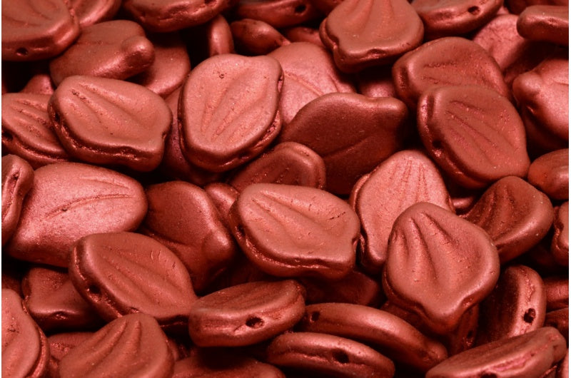 Peony Petal Beads, White Lava Red (02010-01890), Glass, Czech Republic