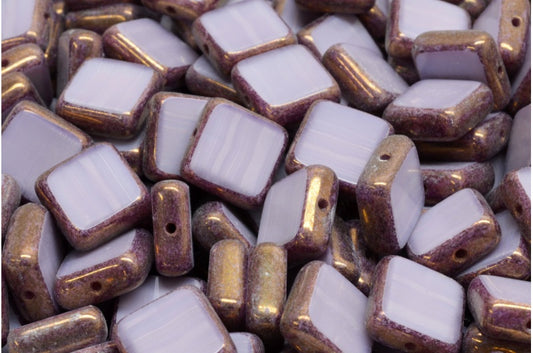 Table Cut Square Beads, Silk Lavender Bronze (24010-14415), Glass, Czech Republic