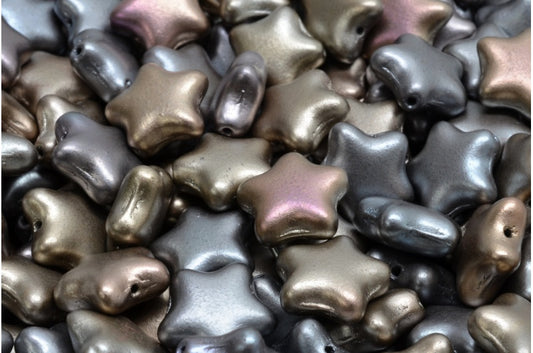 フラットスタービーズ、クリスタルグレーゴールド亜鉛メタリックアイリス（00030-01670）、ガラス、チェコ共和国