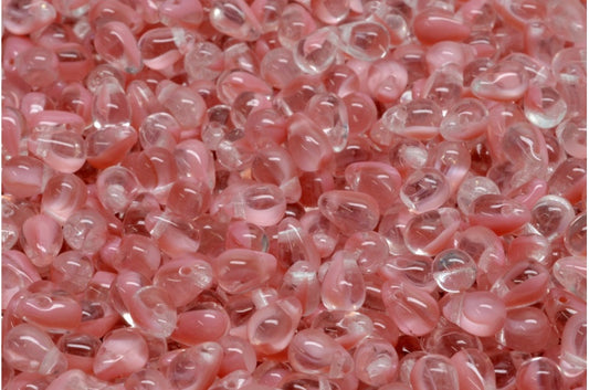 OUTLET 10 克水滴珠，4 x 6 毫米，粉色 (R0742)，玻璃，捷克共和国