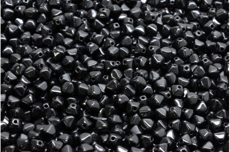 双锥珠，黑色 (23980)，玻璃，捷克共和国