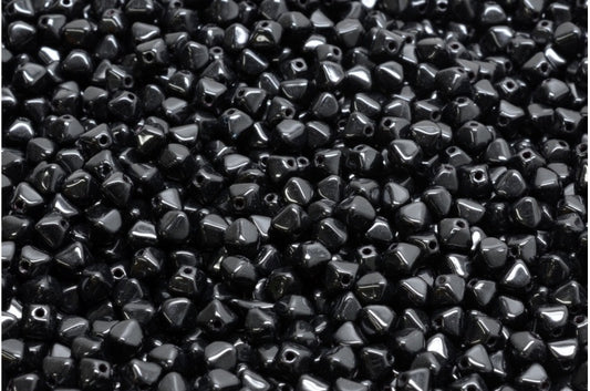 Bicone Beads, Black (23980), Glass, Czech Republic