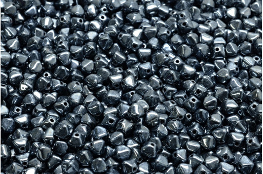Bicone Beads, Black Hematite (23980-14400), Glass, Czech Republic