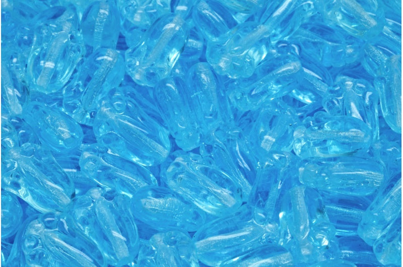 Tulip Bud Beads, Transparent Aqua (60000), Glass, Czech Republic