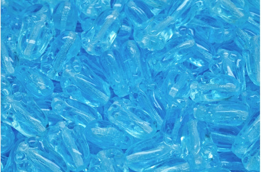 Tulip Bud Beads, Transparent Aqua (60000), Glass, Czech Republic