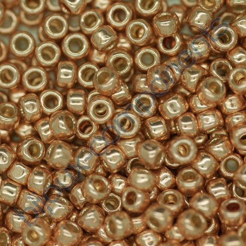 TOHO Round Seed Beads Rocailles, Permanent Finish Galvanized Rose Gold (# PF551), Glass, Japan