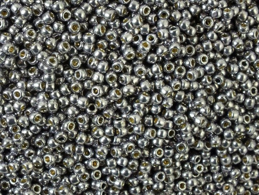 TOHO Round Seed Beads Rocailles, Permanent Finish Galvanized Gunmetal Gray (# Pf568), Glass, Japan