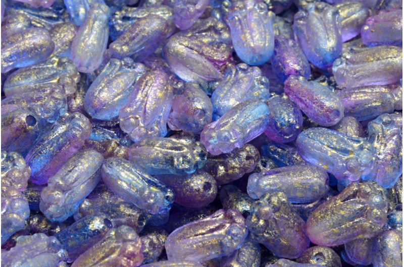 Tulip Bud Beads, Crystal Etched Blue Violet 56902 (00030-etch-48002-56902), Glass, Czech Republic