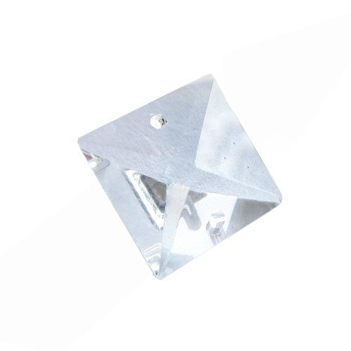 Kronleuchter-Anhängerbesatz quadratisch 2-Loch, kristallklar farblos, tschechisches böhmisches Kristallglas