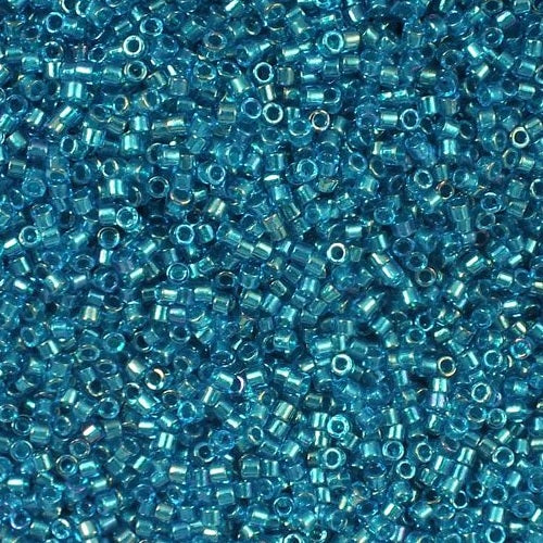 Miyuki DELICA Seed Beads Rocailles, Fancy Lined Teal Blue (# DB2385), Glass, Japan