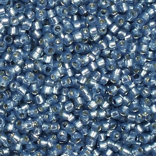 TOHO Round Seed Beads Rocailles, Silver Lined Milky Montana Blue (), Glass, Japan