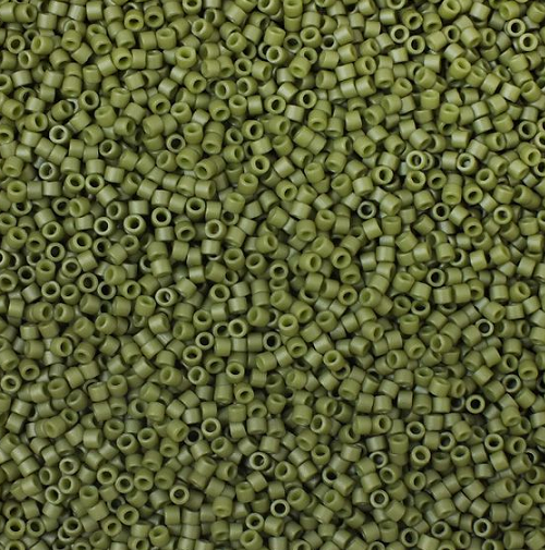 Miyuki DELICA Seed Beads Rocailles, Opaque Olivine Matted (# DB0391), Glass, Japan