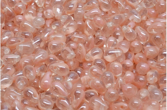 ドロップビーズ、不透明ピンクヘマタイト（76028-14400）、ガラス、チェコ共和国