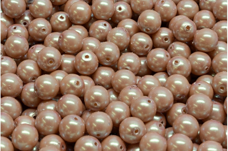 Round Druck Beads, White 77203 (02010-77203), Glass, Czech Republic