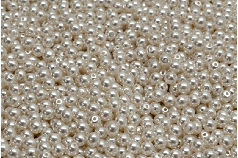 OUTLET 10 克圆形 Druck 珠子，白色蛋白石粉红色（02010-70000），玻璃，捷克共和国