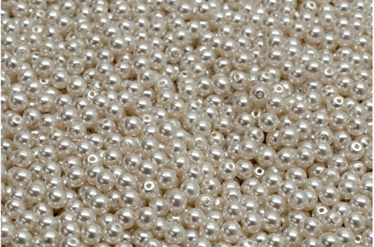 OUTLET 10 克圆形 Druck 珠子，白色蛋白石粉红色（02010-70000），玻璃，捷克共和国