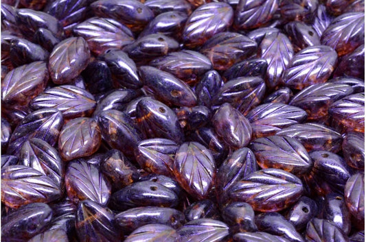 Beech Leaf Beads, Crystal 65328 (00030-65328), Glass, Czech Republic