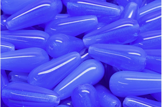 ドロップビーズ、オパールブルー（31010）、ガラス、チェコ共和国