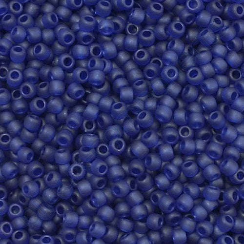 TOHO Round Seed Beads Rocailles, Transparent Frosted Cobalt (# 8Df), Glass, Japan