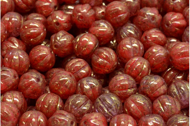 メロンビーズ、R0932 テラコッタバイオレット（R0932-15496）、ガラス、チェコ共和国