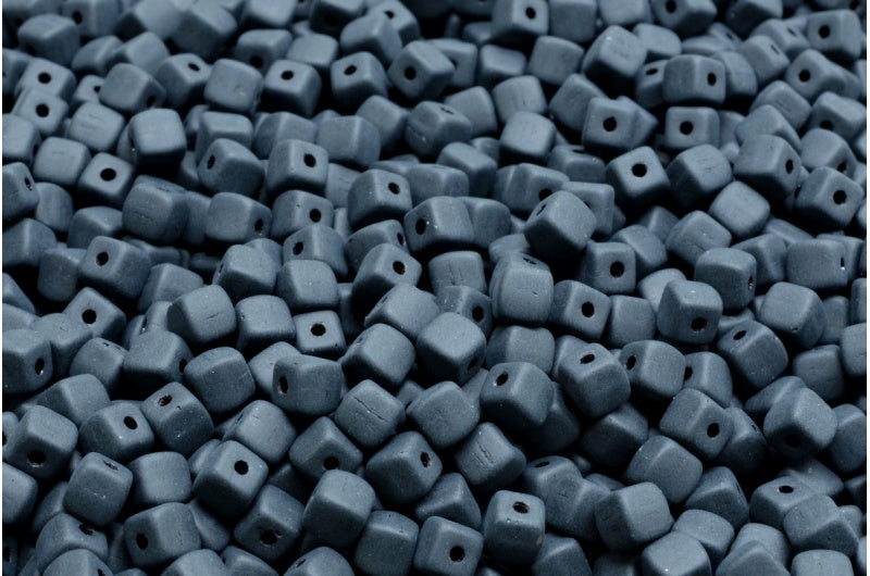 Cube Beads, Black Matte (23980-84100), Glass, Czech Republic