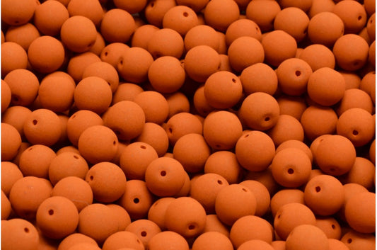 Round Druck Beads, White Matte Brown (02010-29525), Glass, Czech Republic