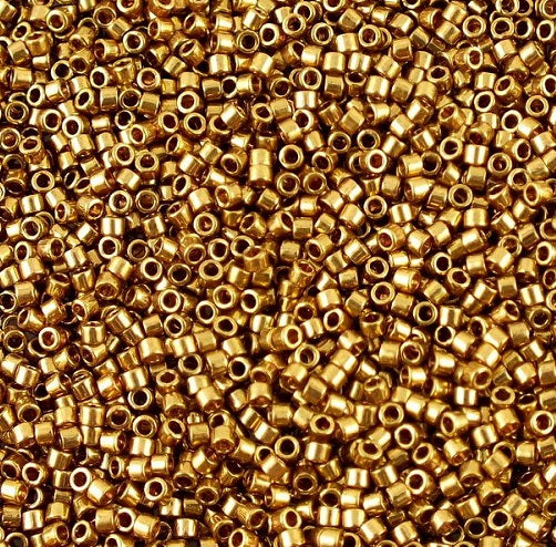 Miyuki DELICA Seed Beads Rocailles, Metallic Lt.Bronze (# DB0022L), Glass, Japan