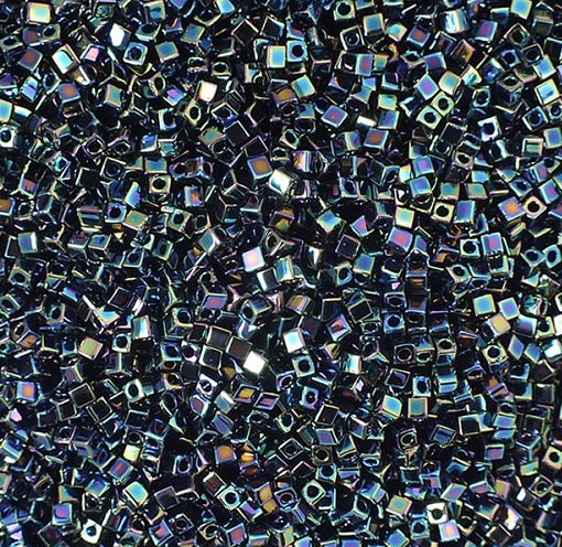 Miyuki Square Beads, Metallic Rainbow Iris (# 455), Glass, Japan