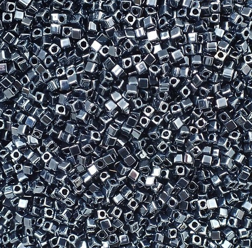 Miyuki Square Beads, Gunmetal (# 451), Glass, Japan