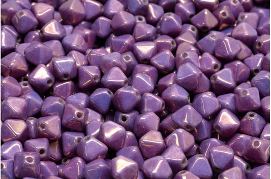 Bicone Beads, White Purple (02010-15726), Glass, Czech Republic