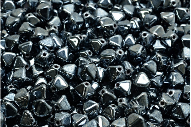 Bicone Beads, Black Hematite (23980-14400), Glass, Czech Republic