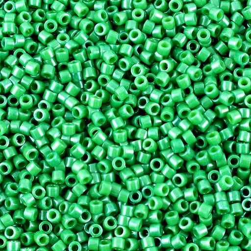 Miyuki DELICA Seed Beads Rocailles, Opaque Green Dyed (# DB0656), Glass, Japan