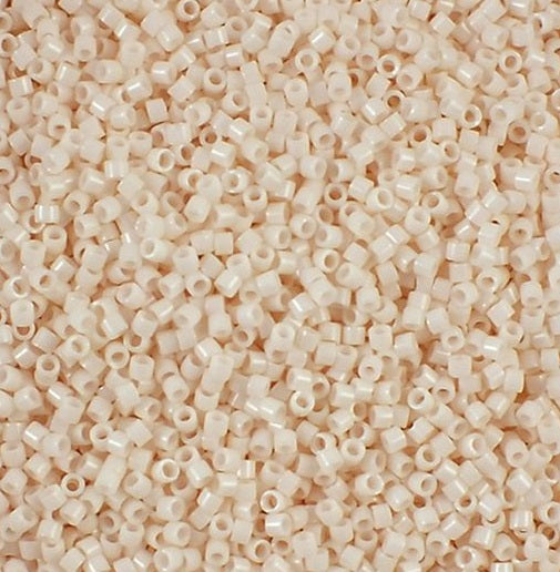 Miyuki DELICA Seed Beads Rocailles, Opaque Bisque White (# DB1490), Glass, Japan