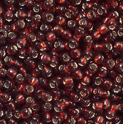 TOHO Round Seed Beads Rocailles, Silver Lined Garnet (# 25D), Glass, Japan