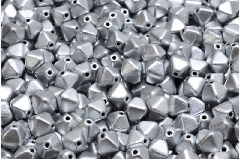 Bicone Beads, Crystal Silver Matte (00030-01700), Glass, Czech Republic